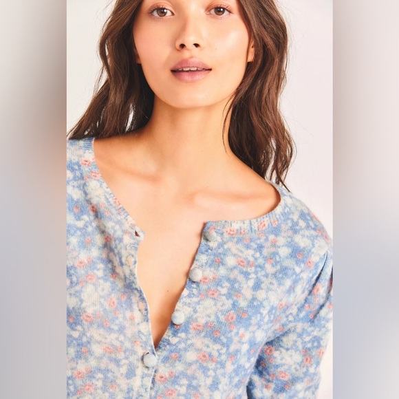 Loveshackfancy Simona blue floral cardigan - Picture 2 of 8